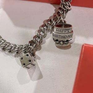 Authentic James Avery Size 7.5 Sterling Silver Bracelet with 6 charms included